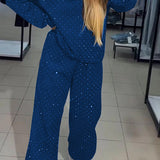 Aria Ensemble Loungewear Femme – Tenue Confortable avec Détails Strass & Coupe Relaxed