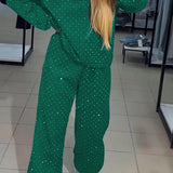 Aria Ensemble Loungewear Femme – Tenue Confortable avec Détails Strass & Coupe Relaxed