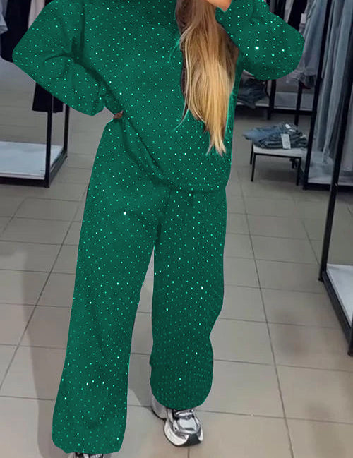 Aria Ensemble Loungewear Femme – Tenue Confortable avec Détails Strass & Coupe Relaxed