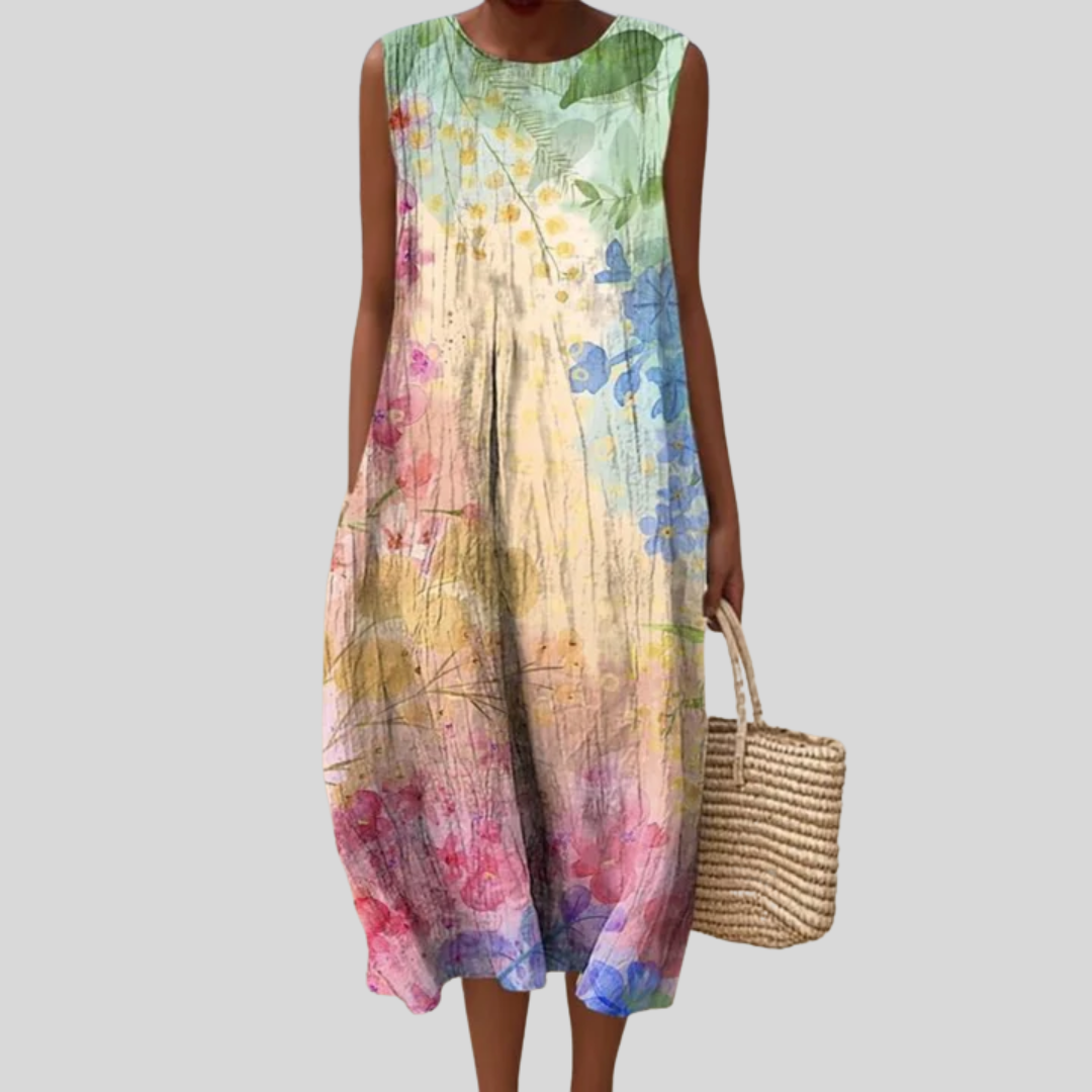 Corinne - robe fluide et confortable pour femme, longueur midi