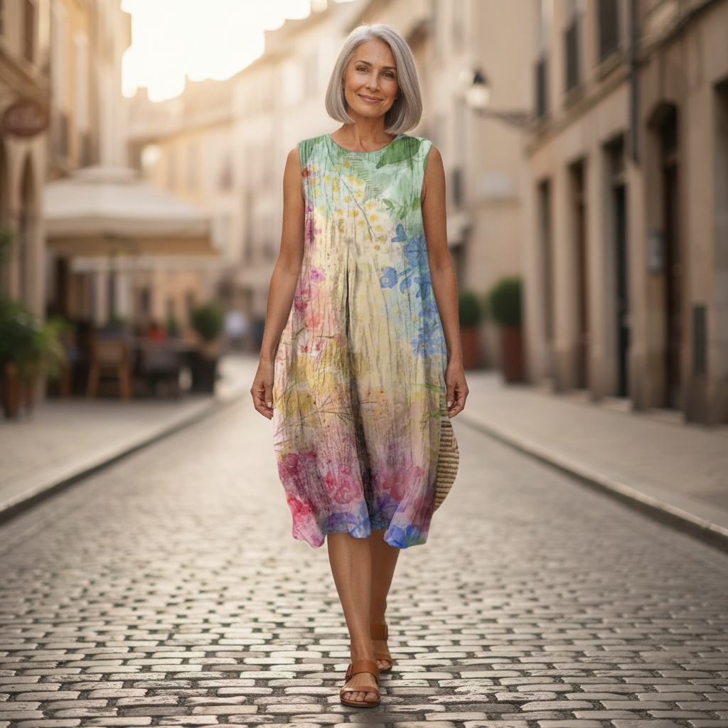 Corinne - robe fluide et confortable pour femme, tenue confortable au quotidien