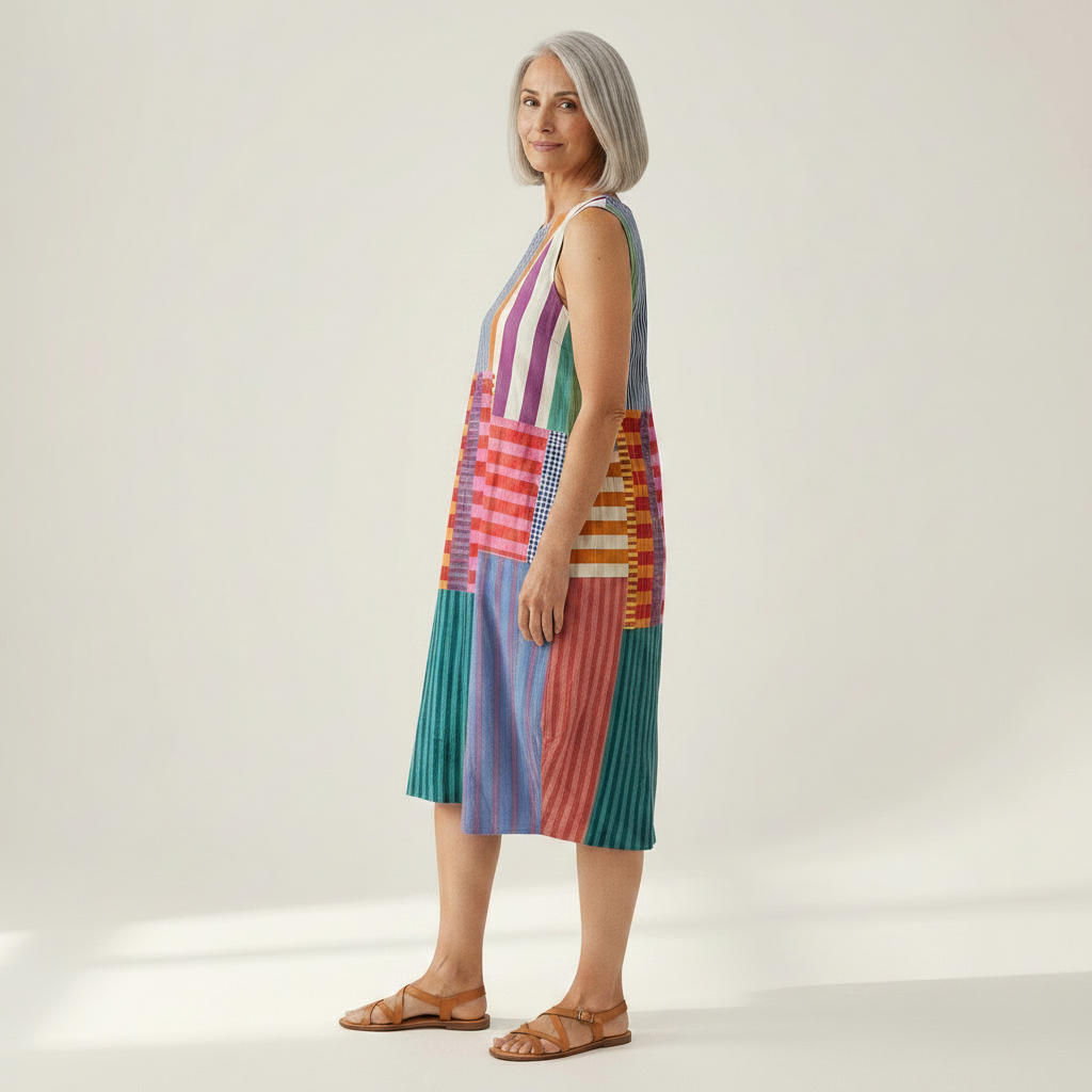 Éléonore - robe fluide et confortable pour femme, portée en tenue d’été