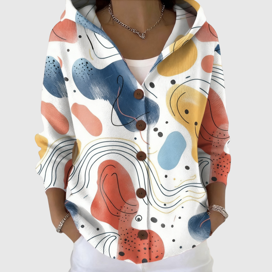 Helene - Cardigan en tricot confortable avec capuche - vue d'ensemble