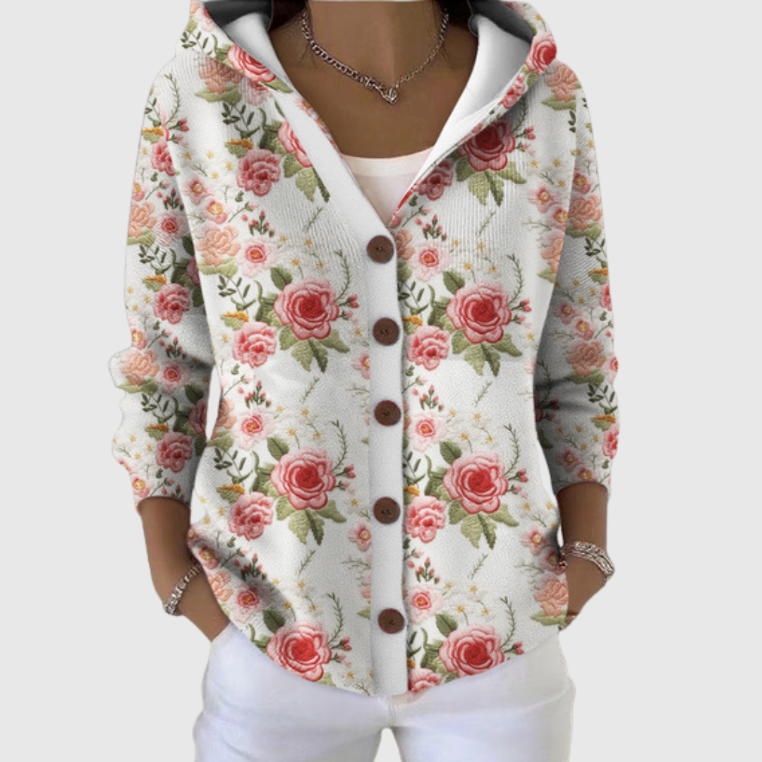 Magdalena - Cardigan en tricot confortable avec capuche - vue d'ensemble