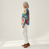 Ida - Pull à grandes fleurs colorées - vue de profil