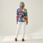 Ida - Pull à grandes fleurs colorées - vue de dos