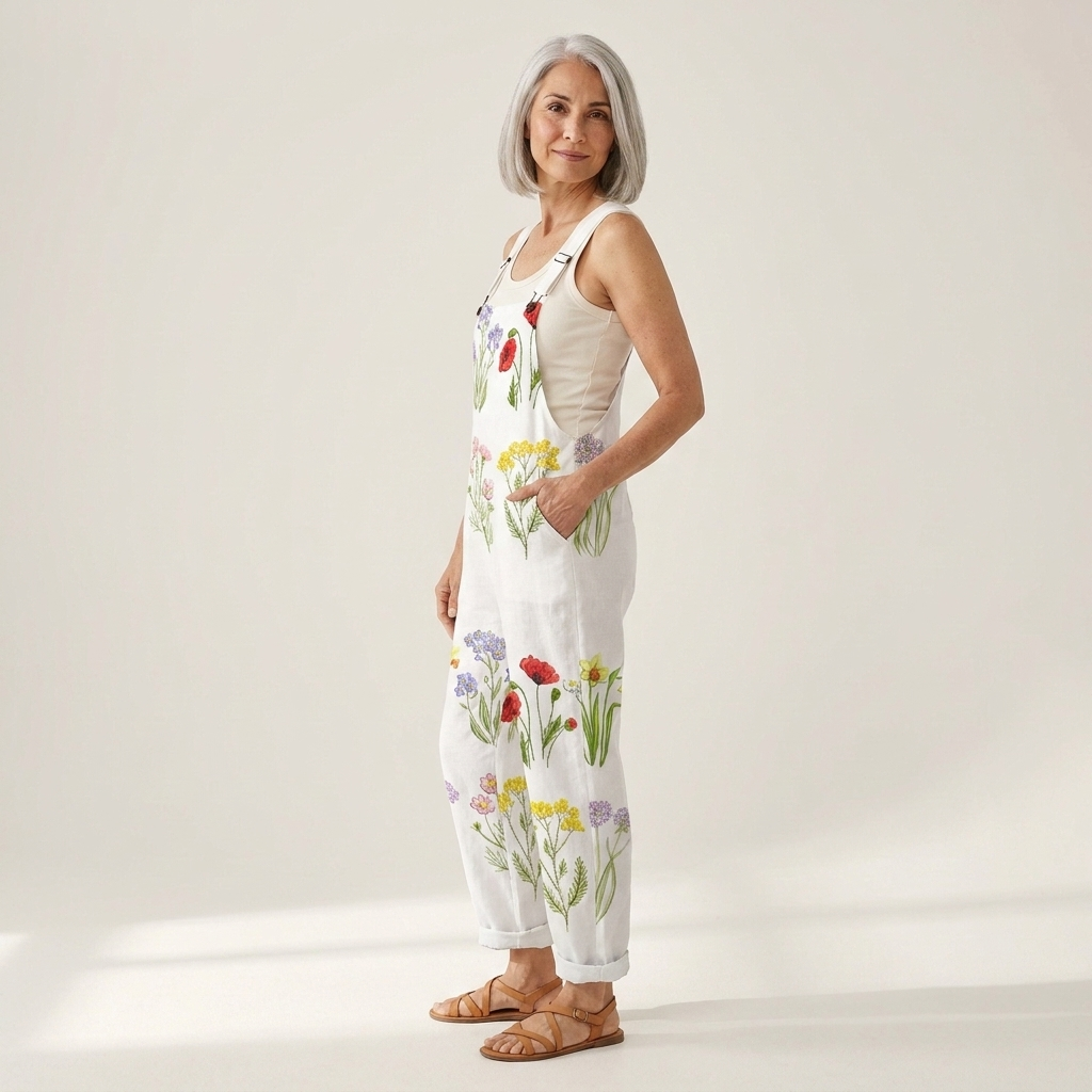 Adeline - salopette imprimée pour femme, coupe décontractée