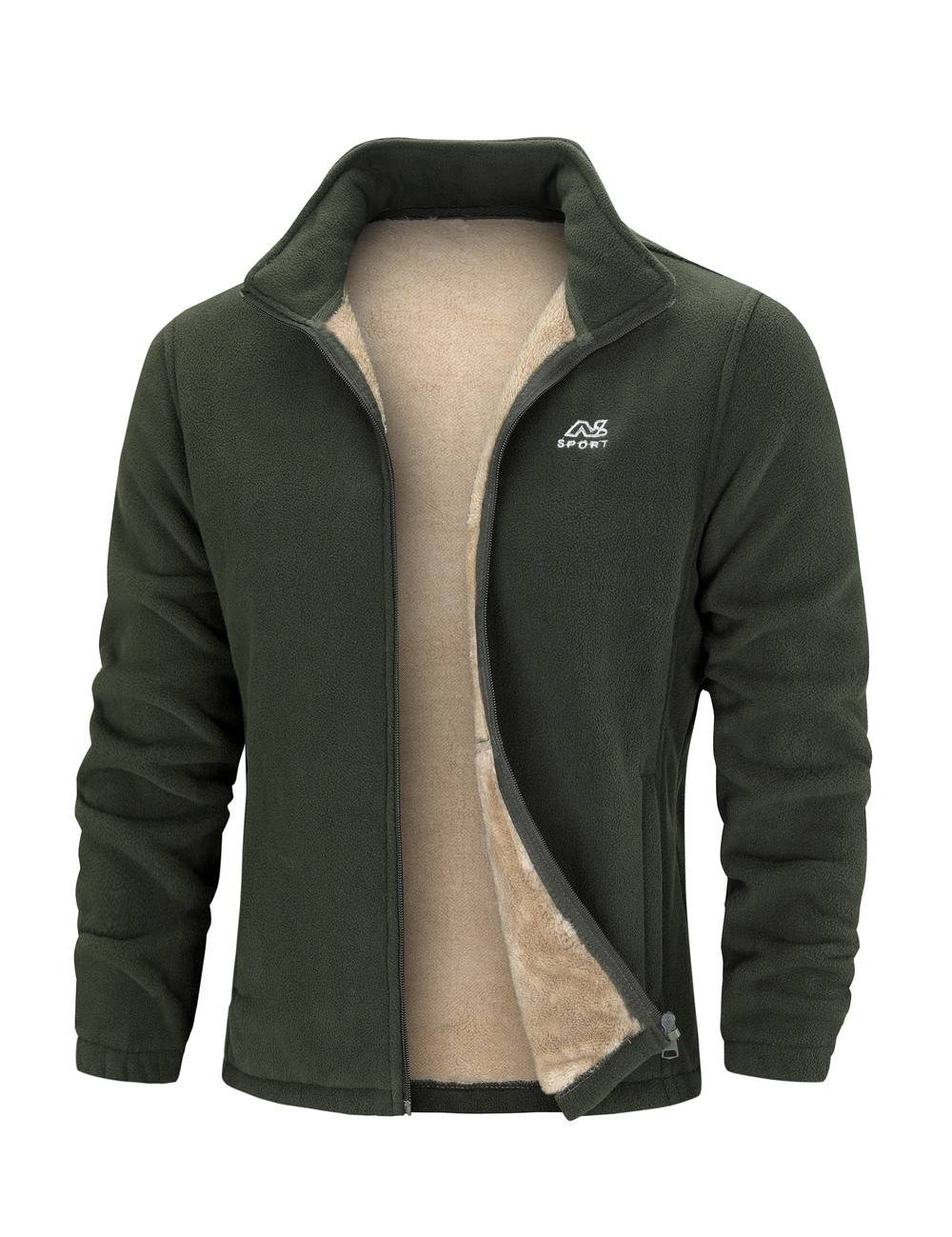 Alex Veste Fleece Unisexe – Jacket Doublé Sherpa Chaud avec Col Montant & Fermeture Zippée