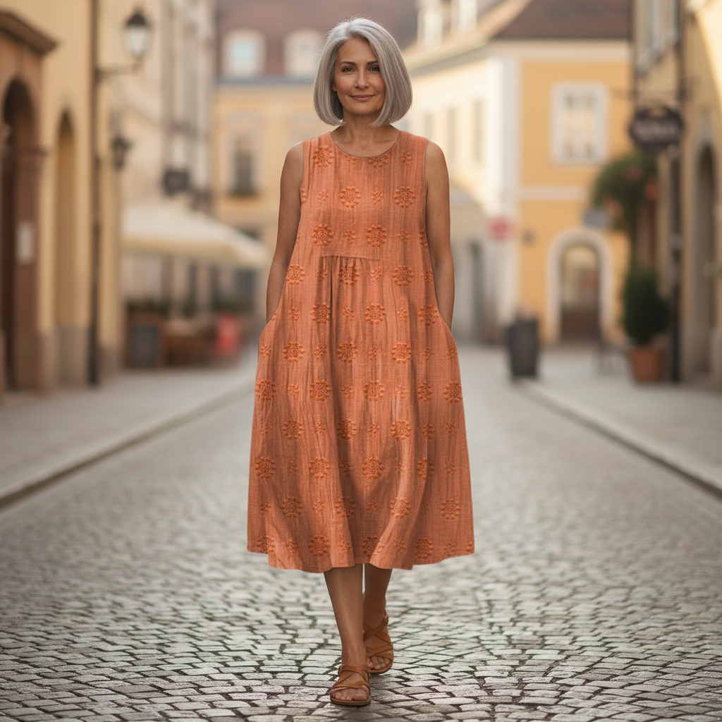Eugénie - robe fluide et confortable pour femme, tenue confortable au quotidien