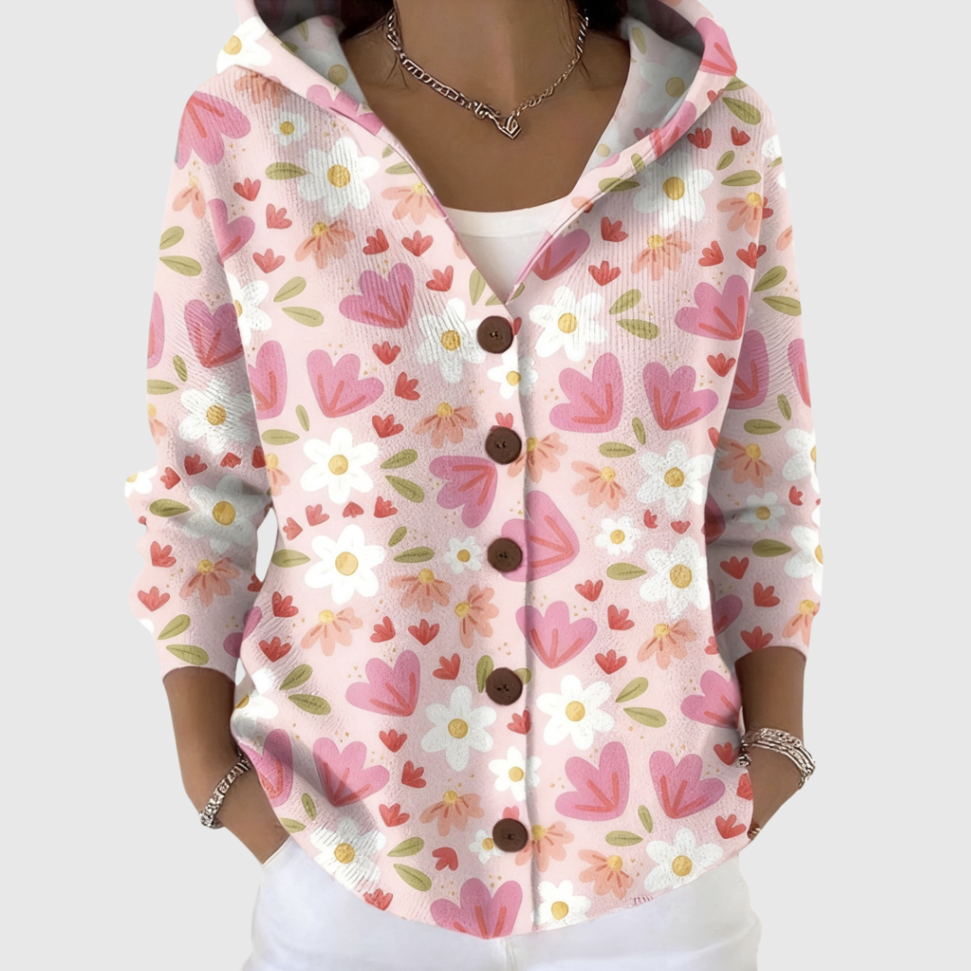 Marlene - Cardigan en tricot confortable avec capuche - vue d'ensemble