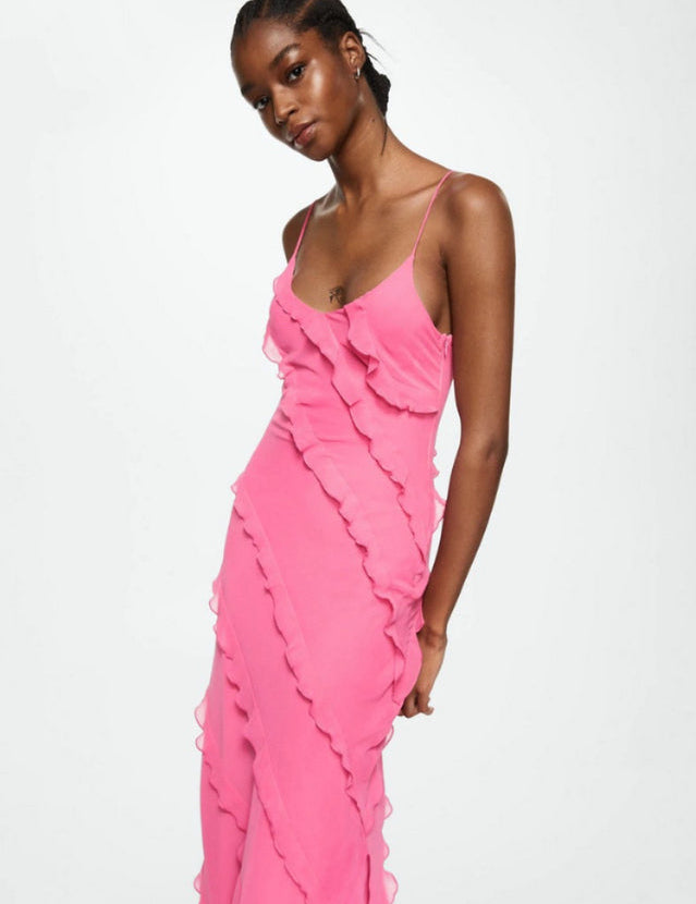 Robe Longue Femme Ashtine – Robe d’Été Légère à Volants avec Jupe à Étages & Look de Plage