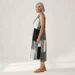 Évelyne - robe fluide et confortable pour femme, portée en tenue d’été