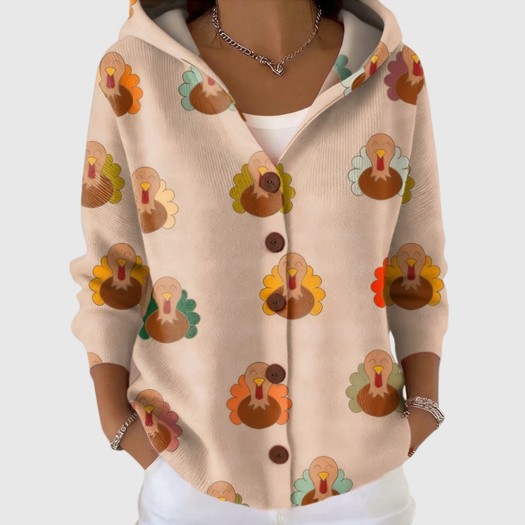 Johanna - Cardigan en tricot confortable avec capuche - vue d'ensemble