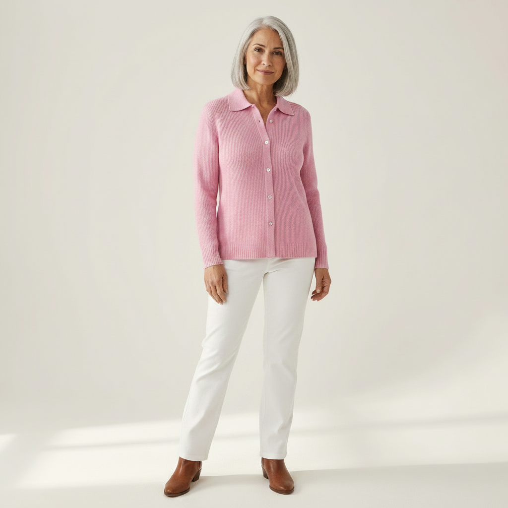 Catherine | Gilet en tricot structuré avec boutons - vue de face