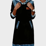Irena : robe sweat à capuche effet jean | AMORA MODE