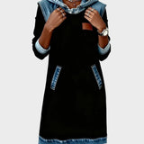 Irena : robe sweat à capuche effet jean | AMORA MODE