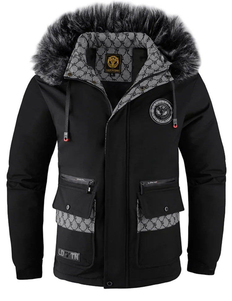 Leon Veste d’Hiver Homme Lunero Eindhoven – Veste Outdoor Imperméable avec Capuche et Doublure Polaire