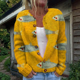 Evalisse | Cardigan en maille vintage pour femme - AMORA MODE
