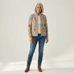 Sabine | Gilet avec motif de roses - vue de face