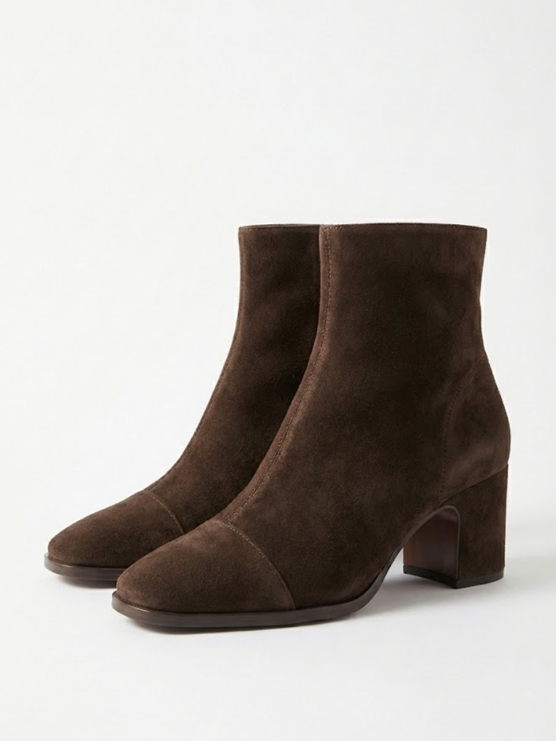 Aline - Bottines en daim à talon