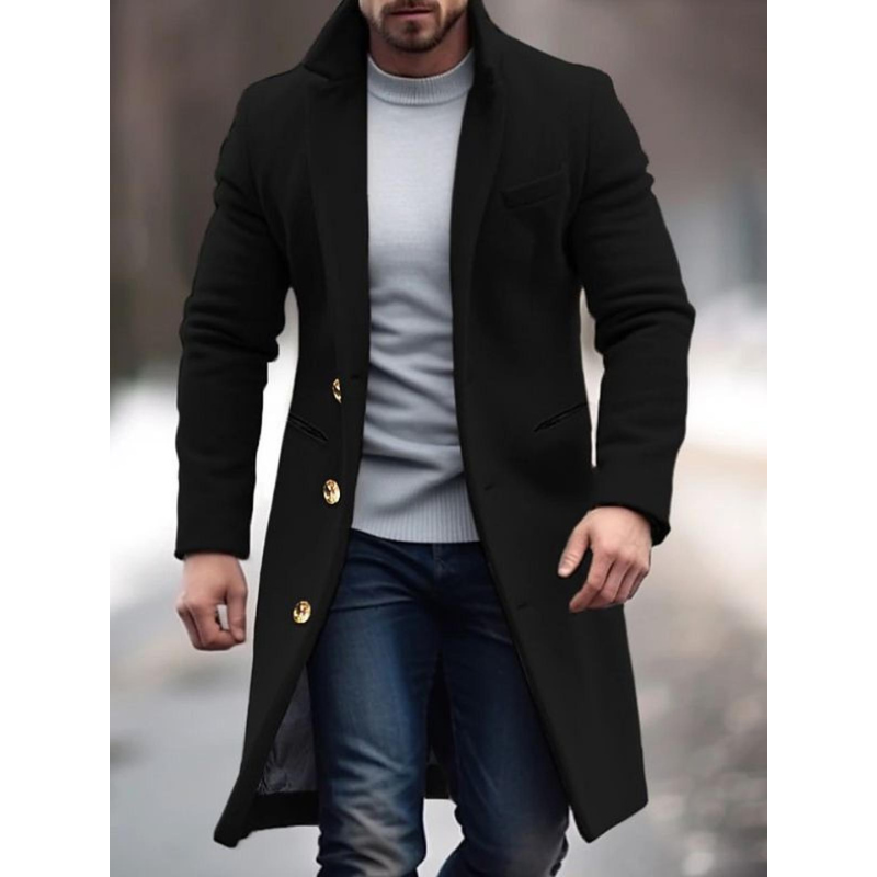 Arthur Manteau Homme en Laine Mélangée – Veste Élégante avec Col Classique & Poches
