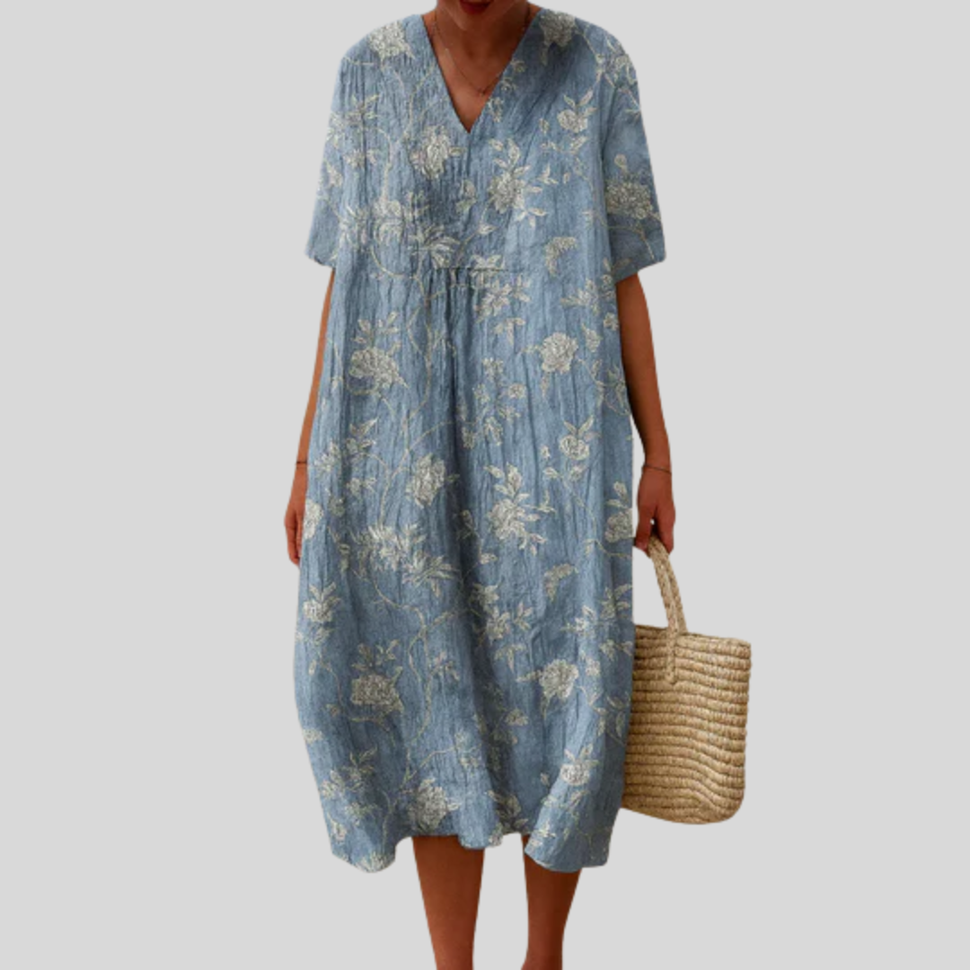 Claudine - robe d’été imprimée pour femme, décolleté en V