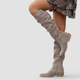 Georgette - Bottes western hauteur genou à tige froncée