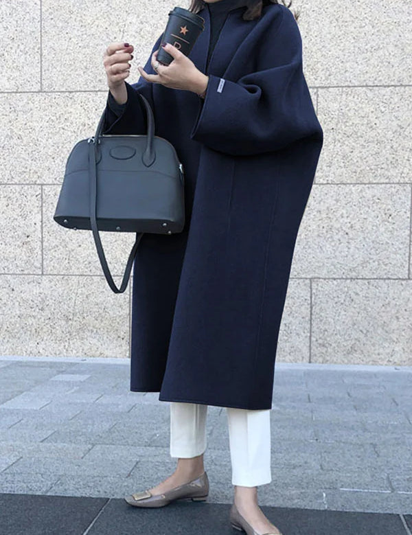 Zareen Manteau Long Femme – Coupe Croisée Élégante Sans Boutons & Style Intemporel