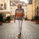 Édith | Gilet en tricot à motif tartan pour l'automne - en extérieur