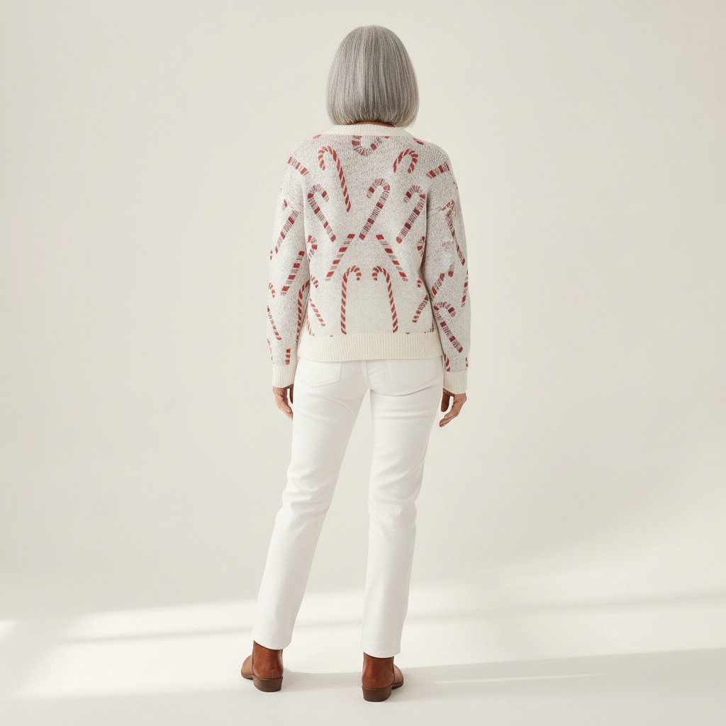 Lunara | Cardigan en maille vintage pour femme - vue de dos