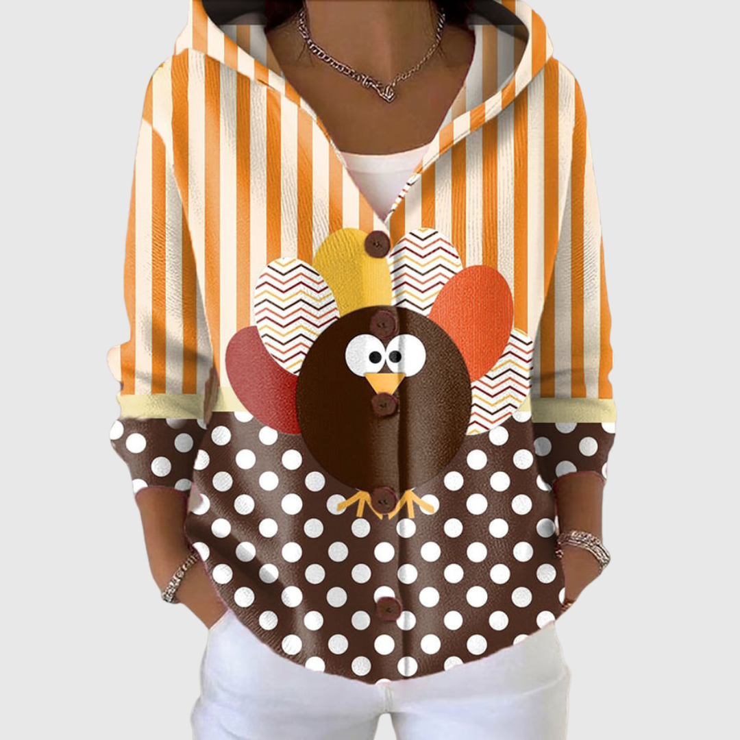 Elisabeth - Cardigan en tricot confortable avec capuche - vue d'ensemble