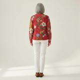 Amara | Cardigan en maille fleurie vintage pour femme - vue de dos