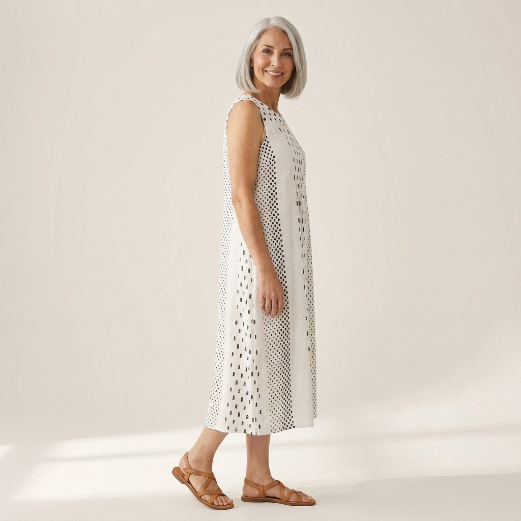 Thea - robe fluide et confortable pour femme, portée en tenue d’été