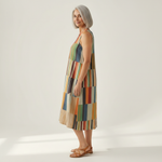 Frédérique - robe fluide et confortable pour femme, portée en tenue d’été