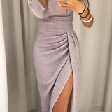 Feliza Robe Midi Femme – Robe Élégante avec Détails Pailletés pour Soirées Chic