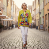 Serenya | Cardigan en maille vintage pour femme - en extérieur