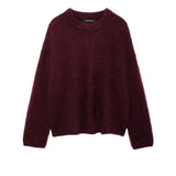 Milas Pull d’Hiver Doux Femme – Coupe Décontractée avec Col Rond & Chaleur Légère