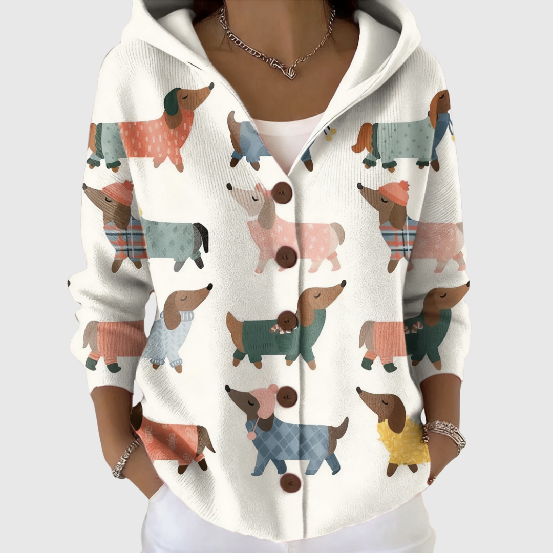Lotte - Cardigan en tricot confortable avec capuche - vue d'ensemble