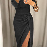Feliza Robe Midi Femme – Robe Élégante avec Détails Pailletés pour Soirées Chic