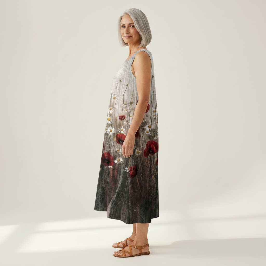 Gilberte - robe fluide et confortable pour femme, portée en tenue d’été