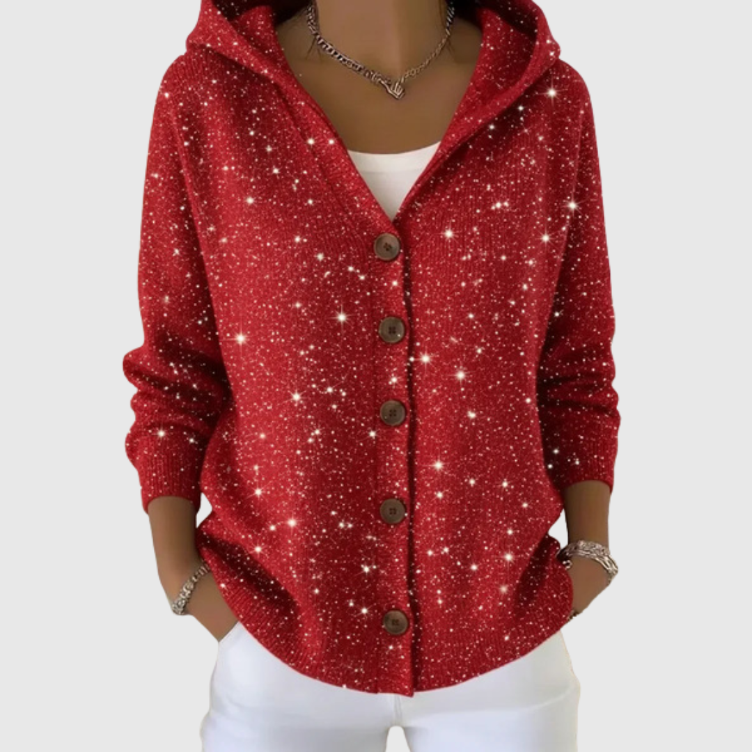 Marie - Cardigan en tricot confortable avec capuche - vue d'ensemble