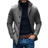 Ravero Manteau Long Homme – Coupe Ajustée Élégante avec Boutonnage Classique d’Hiver