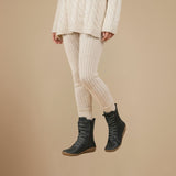 Melly Bottes Mi-Mollet Femme – Bottes Rétro à Lacets avec Fermeture Zippée & Semelle Plate