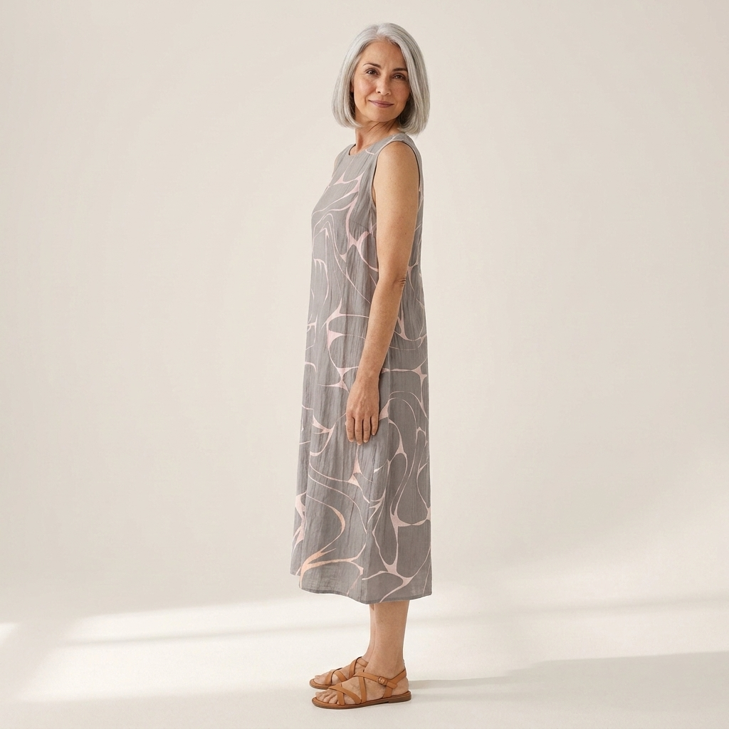 Jeanne - robe fluide et confortable pour femme, portée en tenue d’été