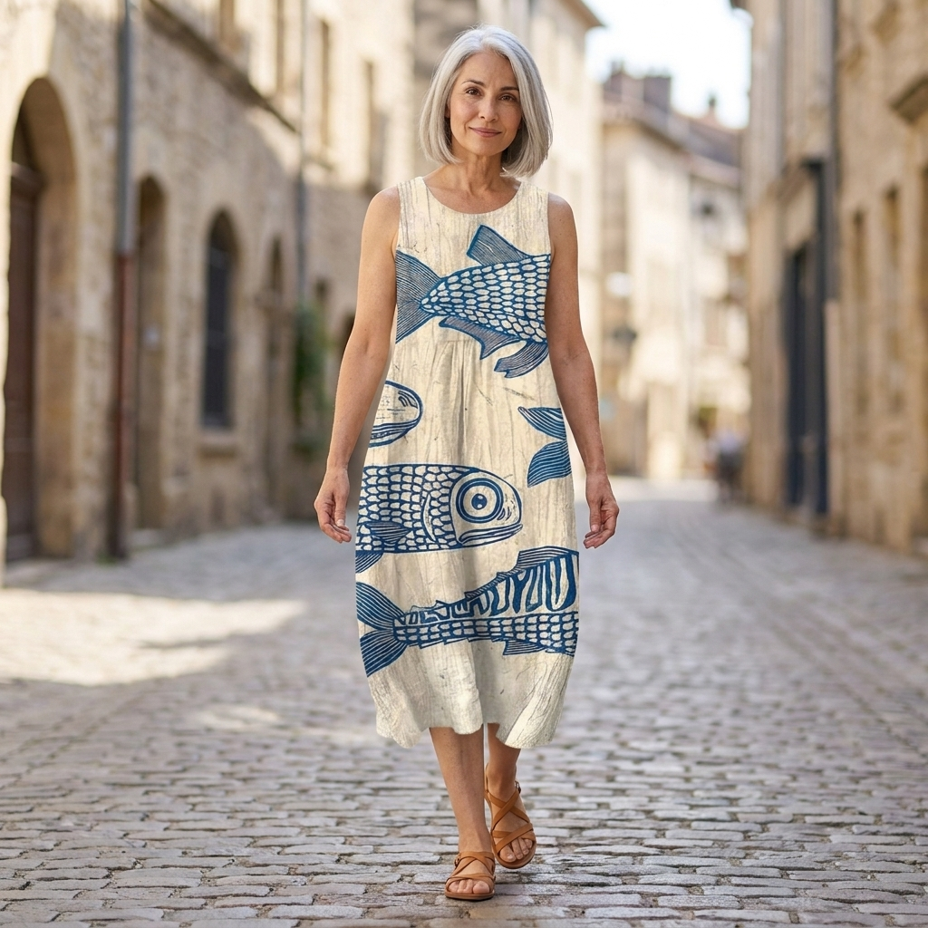 Justine - robe fluide et confortable pour femme, tenue confortable au quotidien