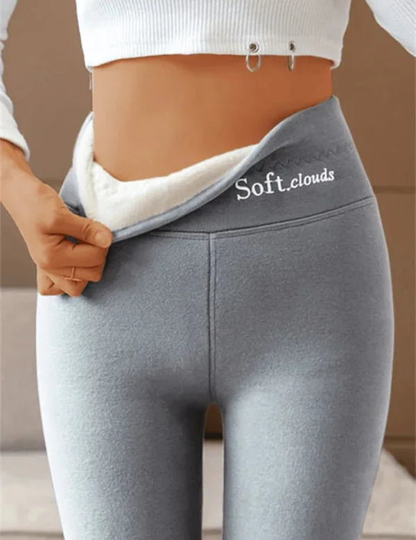 SoftCloud Leggings Doublés Polaire Femme – Pantalon d’Hiver Ultra Chaud et Extensible à Coupe Ajustée