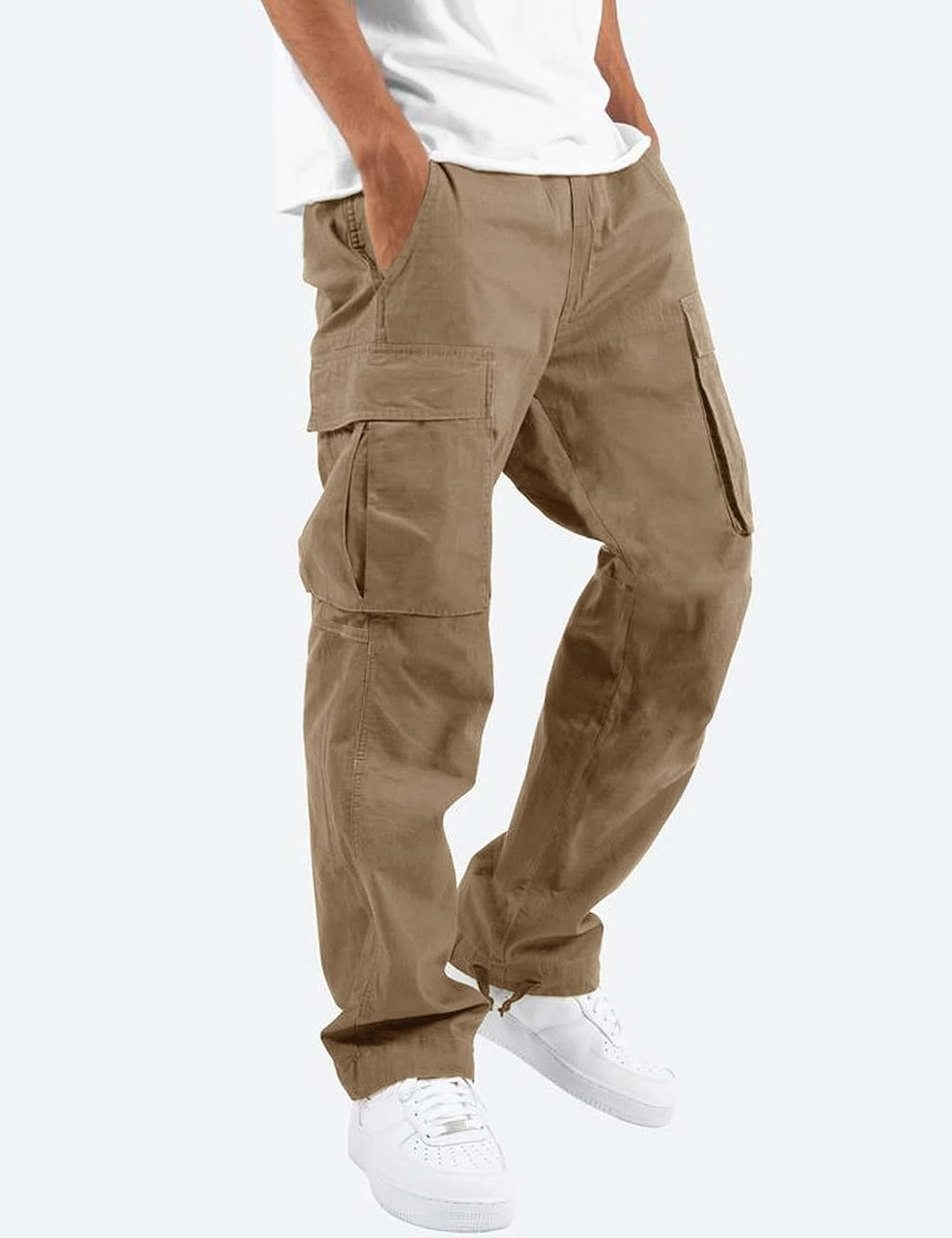 Drylan Pantalon Cargo Homme Coupe Classique – Mélange Coton Durable avec Design Multi-Poches