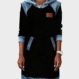 Irena - robe sweat à capuche effet jean | AMORA MODE