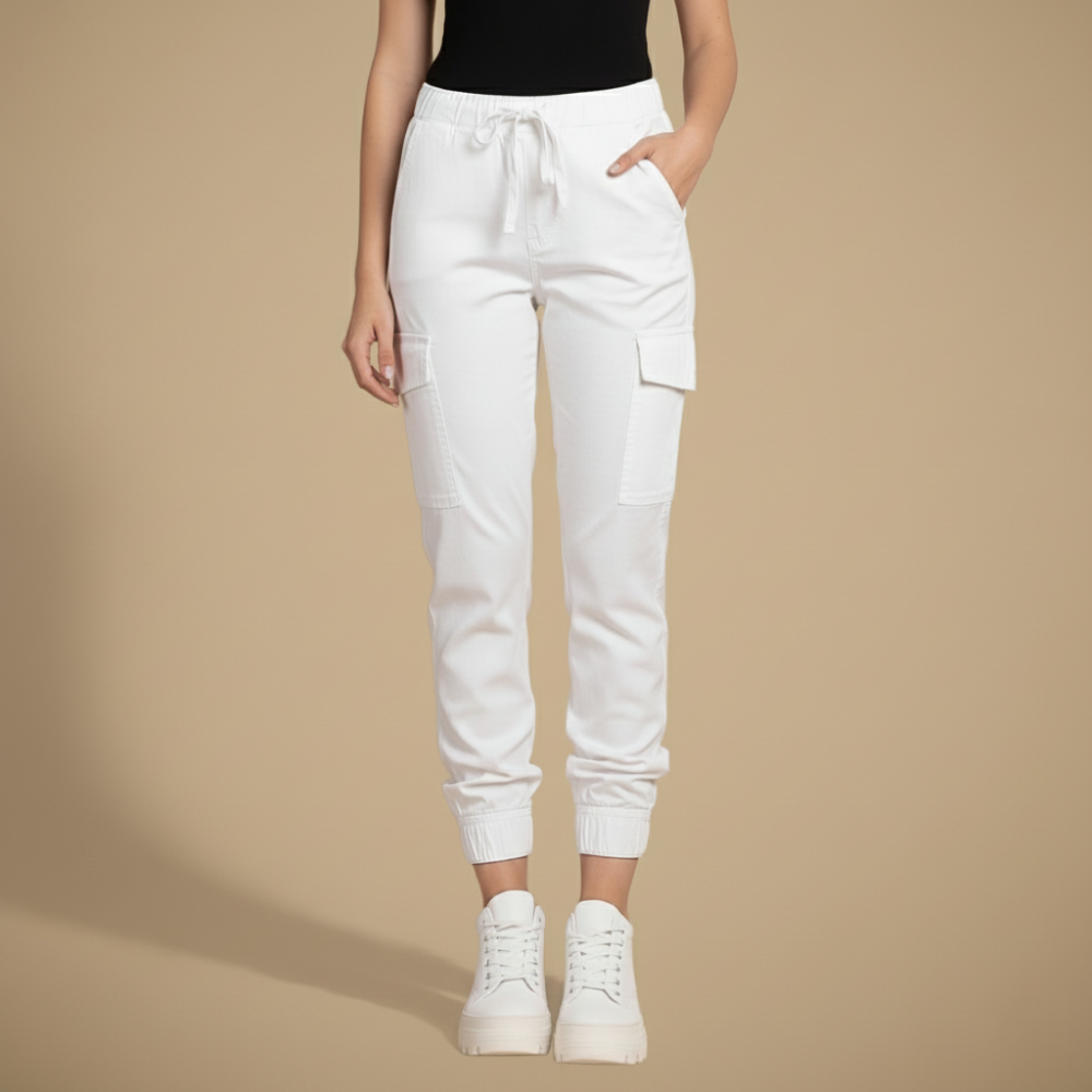 Kate Pantalon Cargo Jogging Femme – Jogger Streetwear à Taille Élastique et Poches
