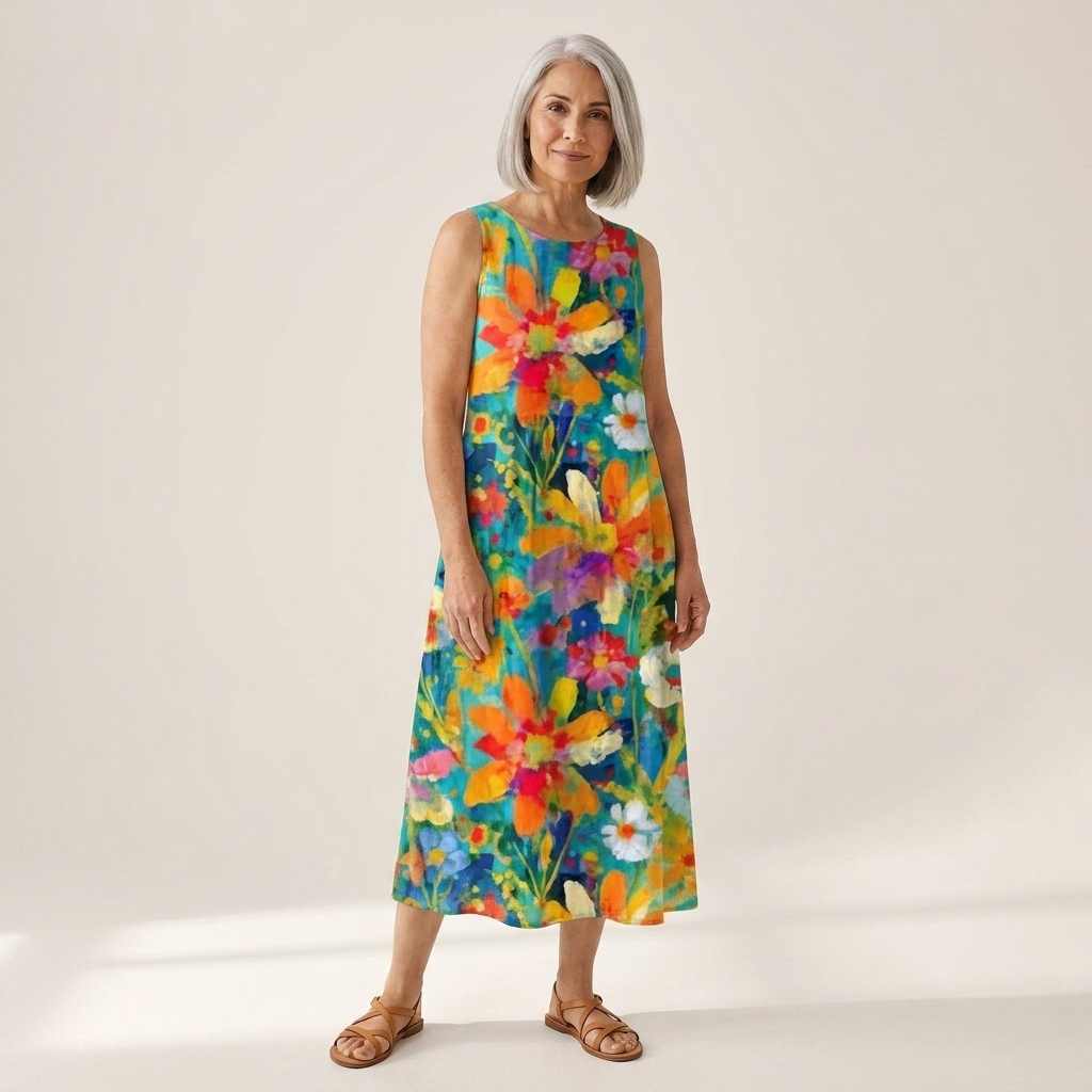 Sandra - robe fluide et confortable pour femme, coupe ample et décontractée